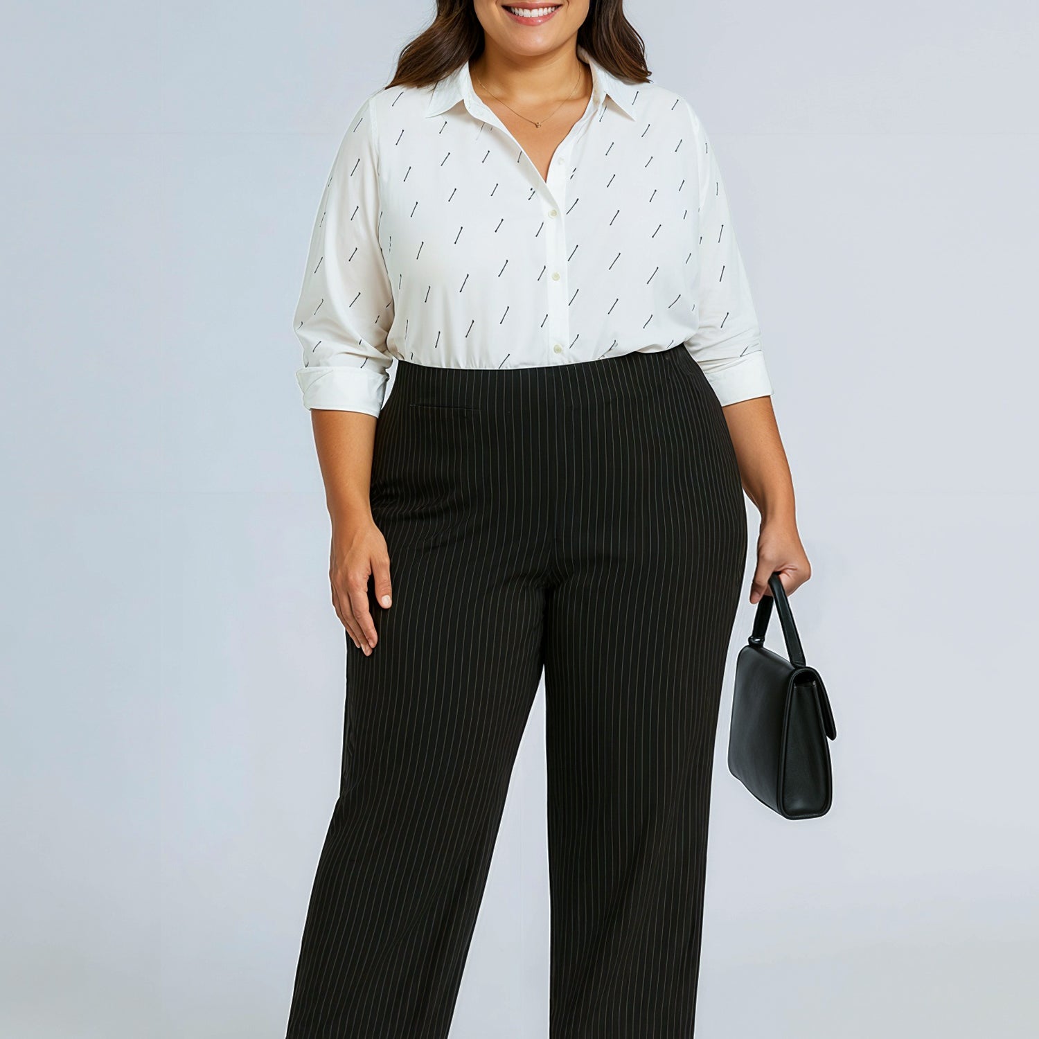 High Waist Pinstripe Trousers
