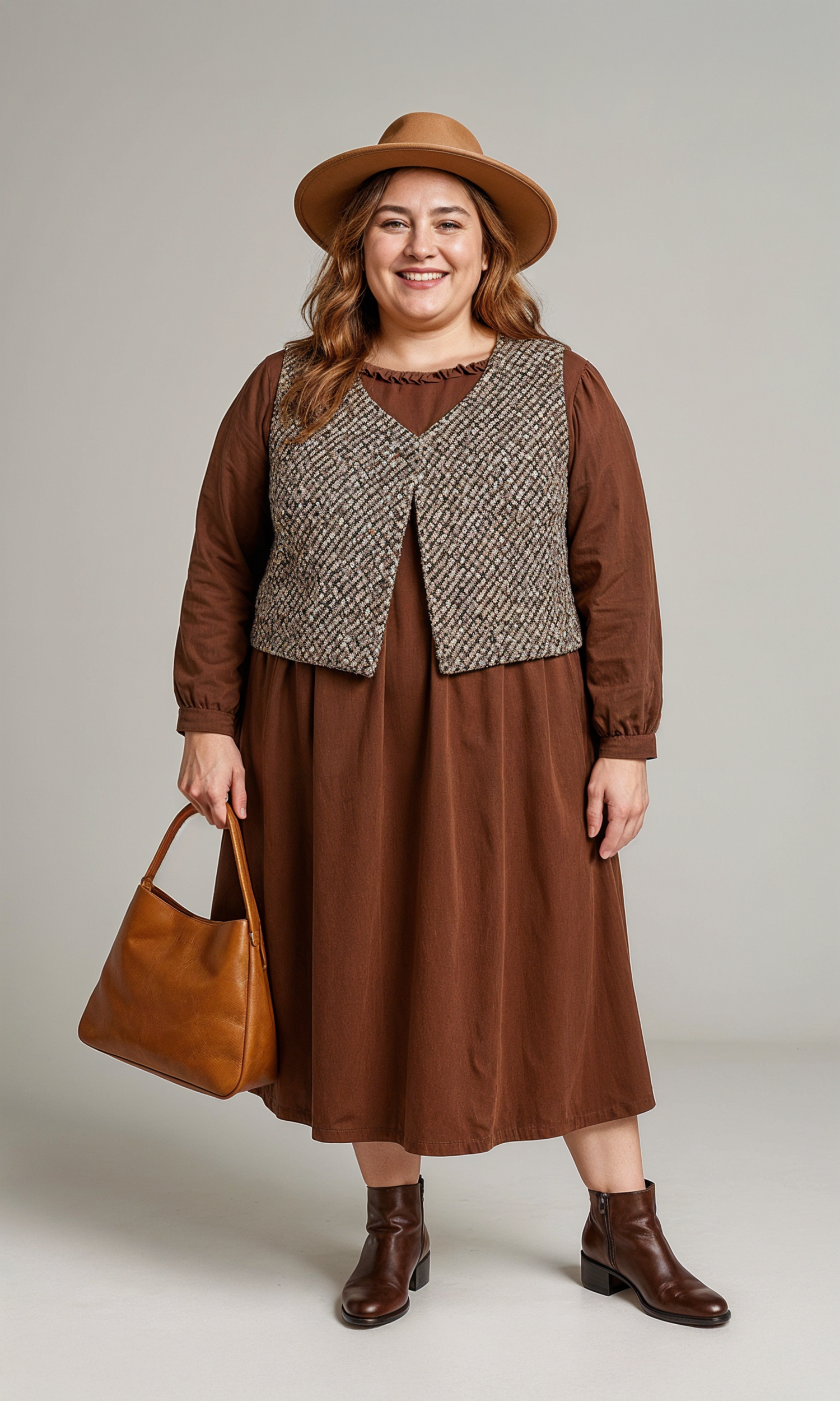 Tweed Layered Midi Dress Set