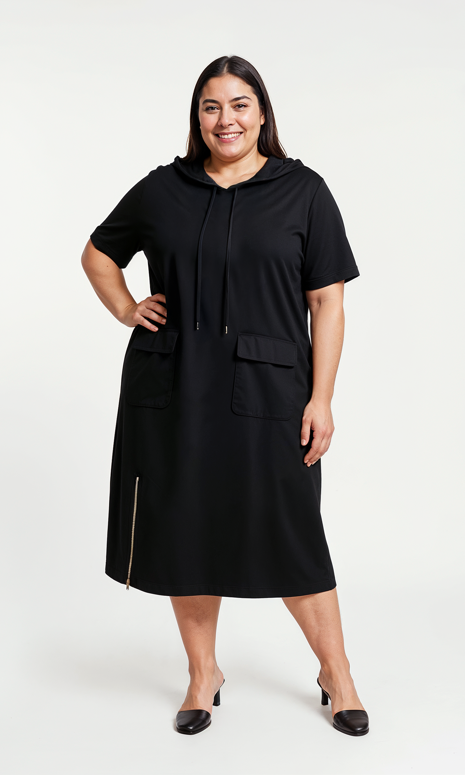 Mira Zip Hoodie Midi Dress