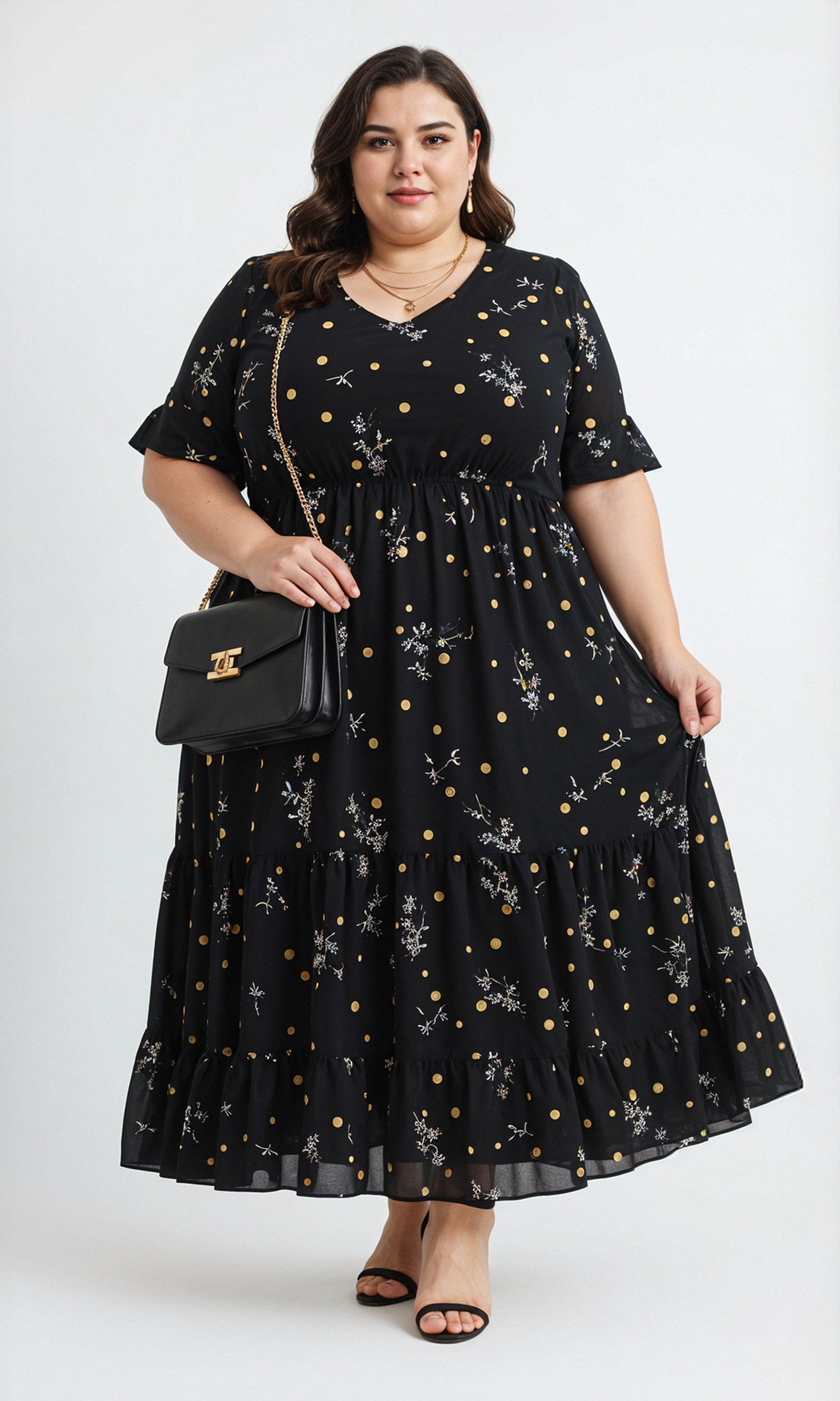 Golden Bloom Maxi Dress