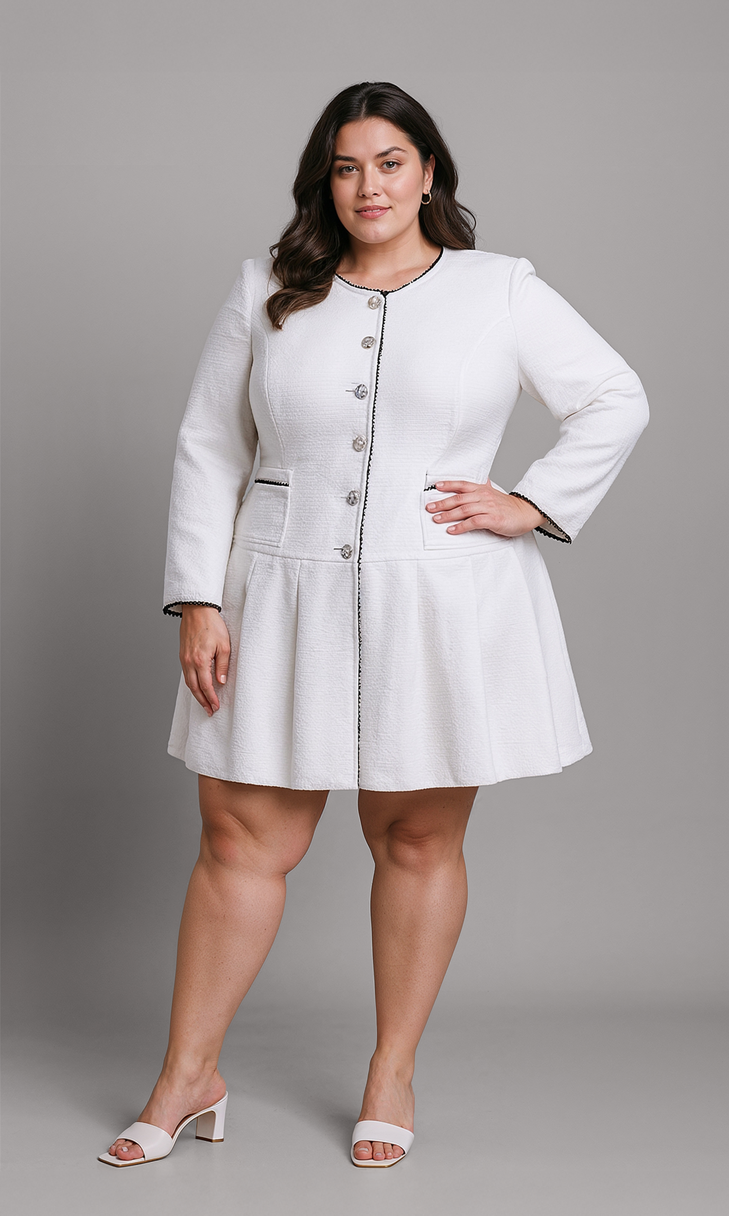 Ivory Bouclé Dress